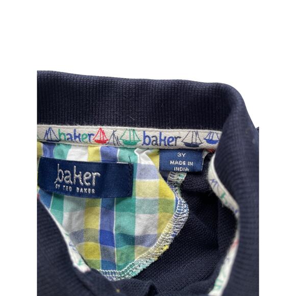 Baker By Ted Baker Navy Pineapple Polo Shirt Size 3 - Picture 5 of 5